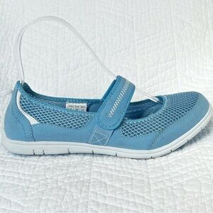 Danskin Now Womens Chaka Sz 7 Blue / White Slip On Mary Jane Sneakers Shoes
